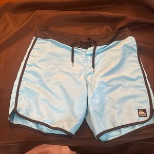 Quiksilver Light Blue Board Shorts with Black Trim